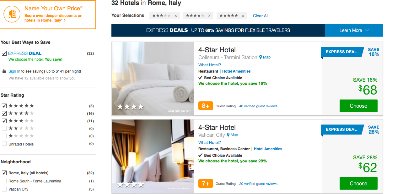 express deals hotel. priceline. how to use priceline express deals
